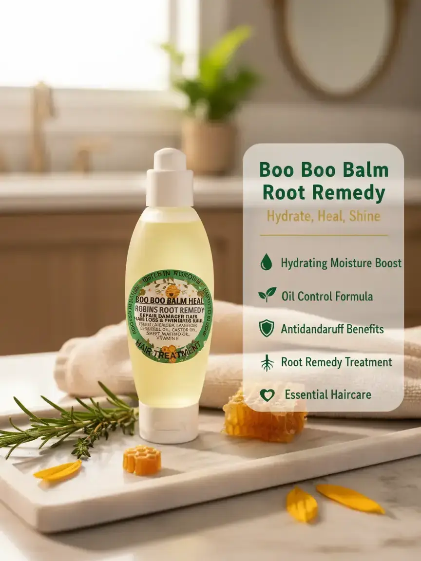 BOO BOO BALM HEAL ROBINS ROOT REMEDY  Hydrating Moisture Boost, Oil Control, Antidandruff Essential Haircare Treatment