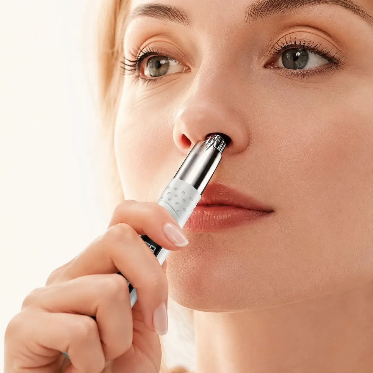 Portable Electric Nose Hair Trimmer - USB Plug Rechargeable Battery, Travel Friendly Compact Clipper, Clip Gently for Eyebrows Ears Grooming (For Men, Women)