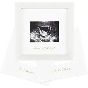 Baby Sonogram Picture Frame, Love at First Sight Ultrasound Picture Frame, Pregnancy Gifts for Expecting Mom&Dad, Gender Reveal Party, Baby Keepsake Announcement White