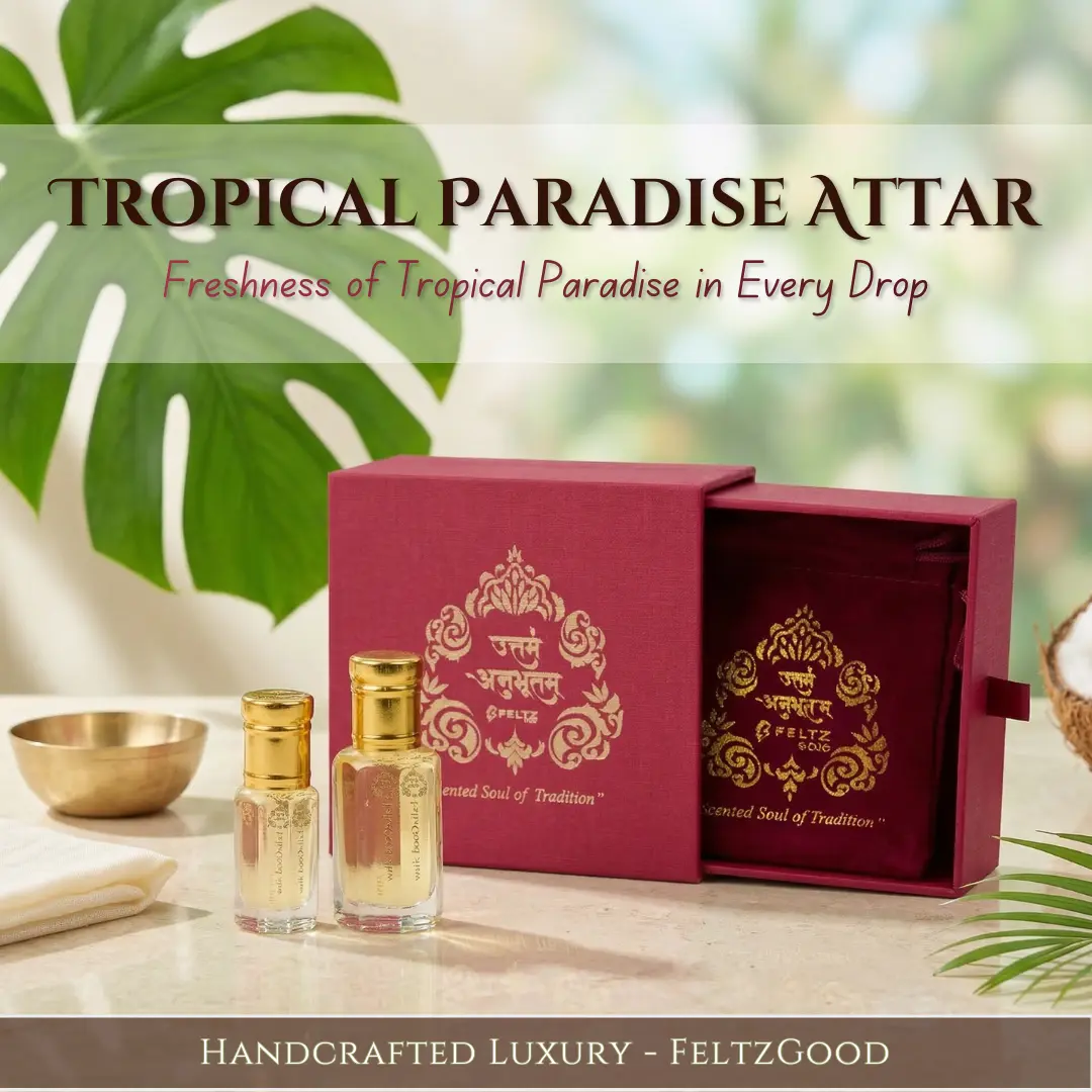 Unisex Tropical Paradise Beachside Fragrance Attar - Natural Fruity Floral, Pineapple, Vanilla Scents, Alcohol-Free, Essential Oils Infused, Fractionated Coconut Oil Base, Daily Wear, Long-Lasting Ideal Gift, Unisex Fragrance, Roll-On