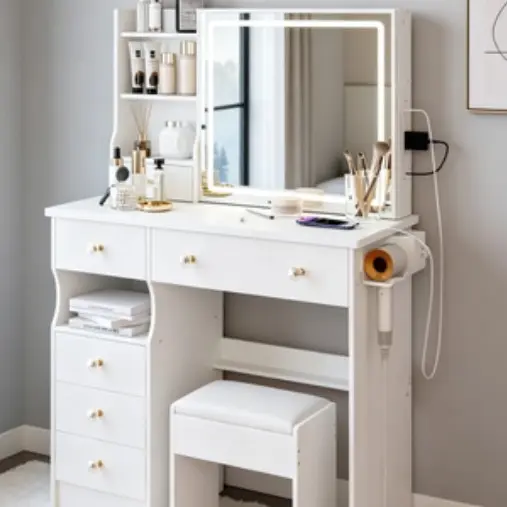 White + MDF + American Design(Hairdryer stand)