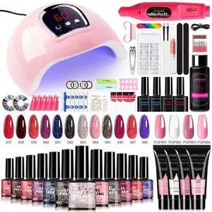 LIMEGIRL 12 Color Gel Nail Polish Set All-in-One Nail Art Starter Set with U V Light and Grinder Suitable for All Seasons Family Salon DIY Women Nail Art Kit