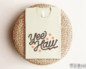 Yee Haw Rope Shirt Cowboy Rope Sweatshirt Western Star Tee Retro Sayings Country Clothing Cowboy Western Graphic Gifts Rodeo Tshirt