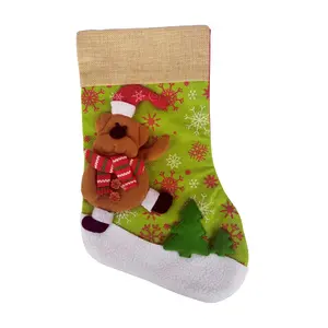 FixtureDisplays® 14X9" Xmas Stocking Sack Santa Christmas Gift Hanging Gift Stocking Teddy Bear 15026-BEAR-NF