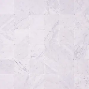 Carrara White Marble 4x4 Tumbled Tile Sample