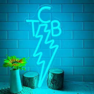 Vibrant Sign TCB Neon LED Sign, Powered by USB, Computer Room Personalized Wall Hanging Art Neon Light, Letter Decorative Light, Led Light Letters, Led Neon Lights, for Home Room, Man Cave,Classroom, Library, Club, Gift
