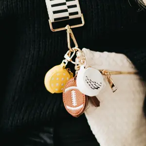 Sports Bag Charm - PU Leather Sports Design - Unique Accessory for Bags