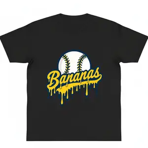 Funny Banana Baseball T-Shirt Sports Team Mascot Hip Hop Style graphic tees y2k cotton fashion Streetwear Casual Top Trending Classic Gift Easy Care Machine Wash