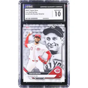 Hunter Greene Cincinnati Reds 2025 Topps Now Lou Gehrig Day #LGD-HG CGC Authenticated 10 Card