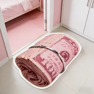 Bill Currency Area Rug, Creative Cartoon Dollar Print Design, Plush Soft Bedside Mat Gift for Girls, Fun Room Decoration for Bedroom & Kitchen, Decorative Area Rug, Home Decorative Rugs