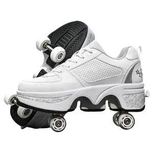 Yousulun Roller Skate Shoes, Multifunctional Roller Skates for Adult, 2-in-1 Deformation Rollerskates with 4 Retractable Wheels, Outdoor Sneakers, Unique Gift for Birthday Footwear