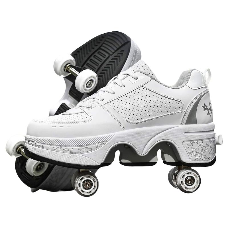Yousulun Roller Skate Shoes, Multifunctional Roller Skates for Adult, 2-in-1 Deformation Rollerskates with 4 Retractable Wheels, Outdoor Sneakers, Unique Gift for Birthday Footwear