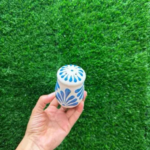 Salero Relieve Largo (Cielito Lindo) Azul Turquesa/Blanco Sets.