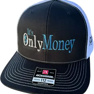 Richardson RW High-Quality Casual Hat - Adjustable Front Panel, Black and White Design, High Quality Hat