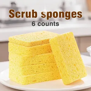 6pcs Dual-Sided Dishwashing Sponge Set, Kitchen Cleaning Tools, Household Scouring Pads, Durable & Efficient Scrubbers