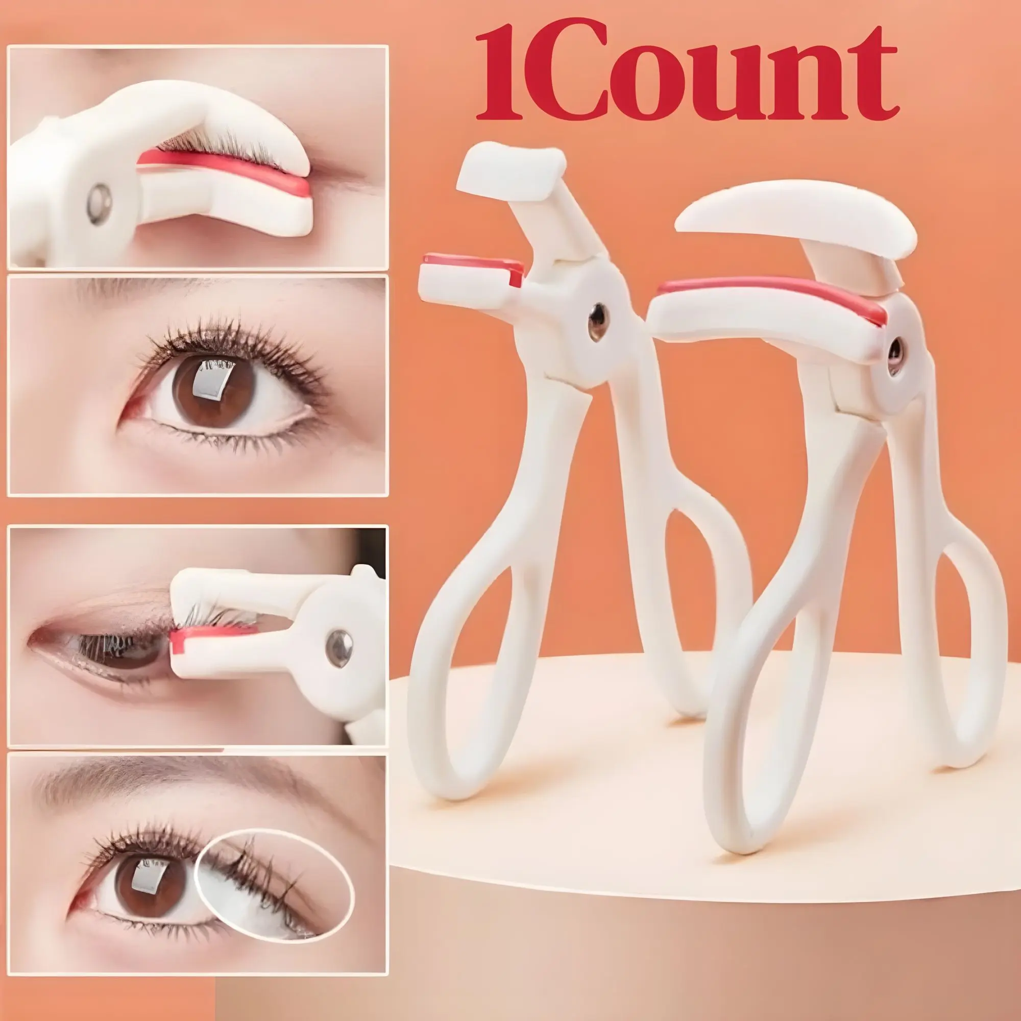 Natural Effect Eyelash Curler, 1 Count Beauty Tool Clip, Silicone Pads Lash Curling Tool, Eye Makeup Lash Lifting Tool, Cosmetic, Curl Lashes