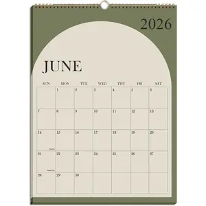 Calendar 2026-2027 - Wall Calendar from June 2026 - December 2027, 2026-2027 Wall  Calendar with Thick Paper, 12" x 14.5", Green