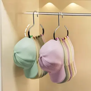 Hat Hanger, Hat Storage Rack, Multifunctional Hanging Hat Display Rack, Home Organizer for Bedroom Wardrobe Dormitory, Decor, Adjustable Hooks Hanger