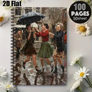 1 Spiral Notebook 5.7x8.26 inch, Durable Binding, Perfect for Daily Journaling, Travel Notes, Holiday Gift for Friends, Ideal for Rainy Day Memories, Coffee Shop Writing, Back to School Supplies, Birthday Present for Stationery Lovers [2D] Flat