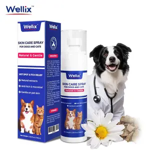 Wellix Hot Spot Spray for Dogs & Cats - Plant-Based Formula, Itch & Skin Relief, 80ml Pet Dander Remover Grooming Deodorizing Spray