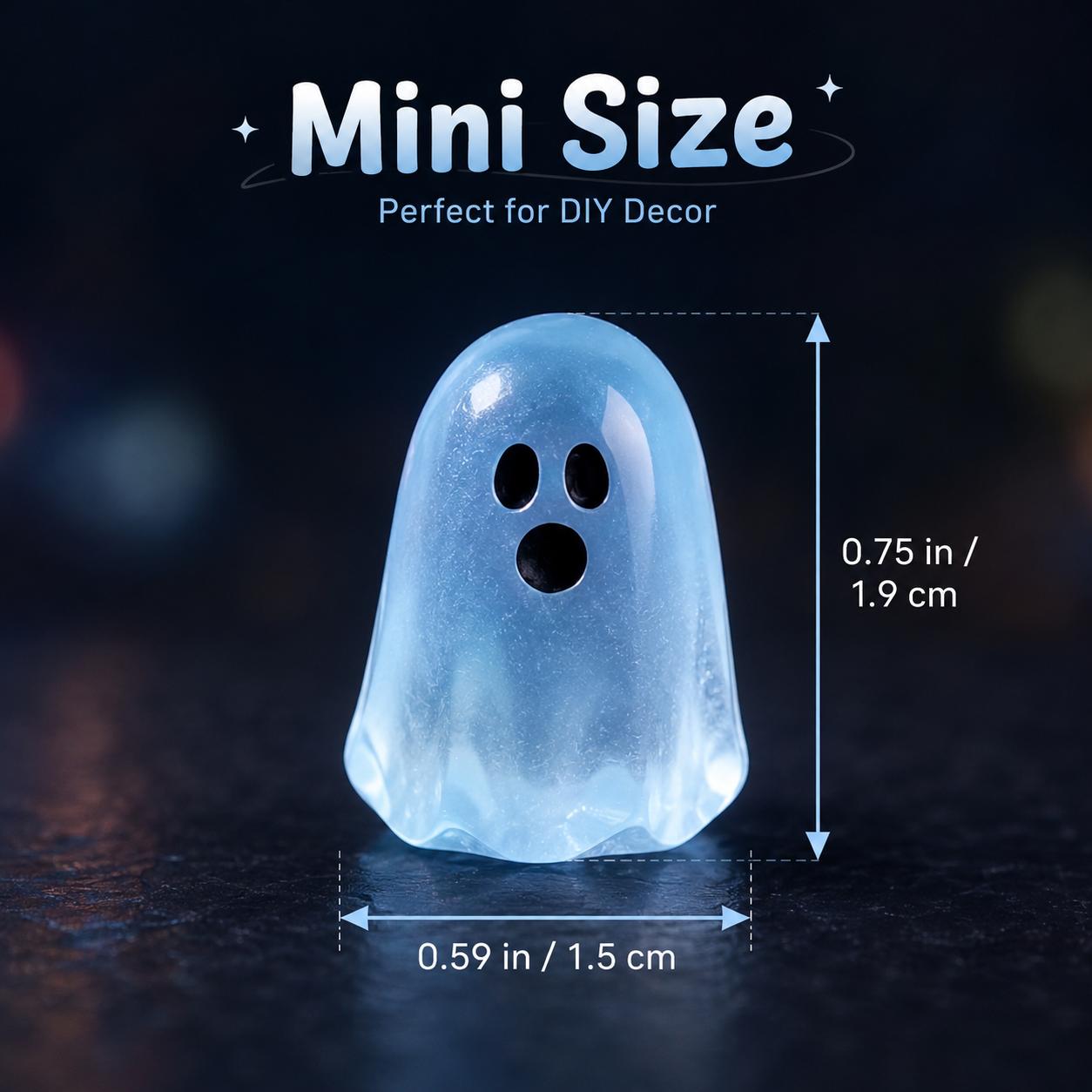 Glow In Dark Cute Ghost Resin Bead Set, Random Pattern Luminous Decorative Charms, Perfect Halloween Party Ornaments, Micro Landscape Filler & DIY Craft Material, 20/50 Packs Household Interior Decor Accessories