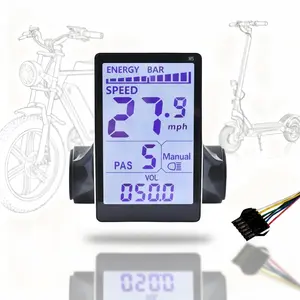 Waterproof Wired LCD Display M5 Sm 6pin, Ip65 Waterproof Grade, Suitable for Fat Tyre Electric Bikes & Scooters, Uart 2 Protocol Only