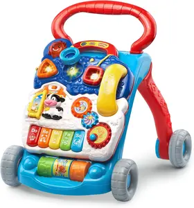 Sit-to-Stand Learning Walker with Removable Tray Auditory Training Motor Development Balance Development Adjustable Two-Speed Control for Babies 9 Months to 3 Years Old