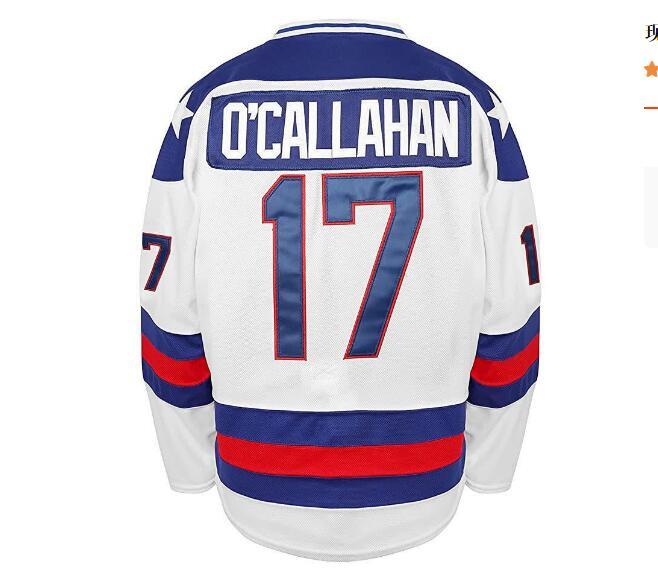 1980 Team USA Hockey Jerseys 30 Jim Craig 21 Mike Eruzione 17 Jack O'Callahan 1980 Year Miracle USA Vintage Hockey Jersey White Blue S-3XL