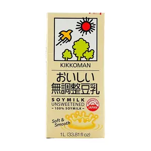 KIKKOMAN Japanese Unsweetened Soy Milk 1L | 100% Additive-Free Soybean Milk