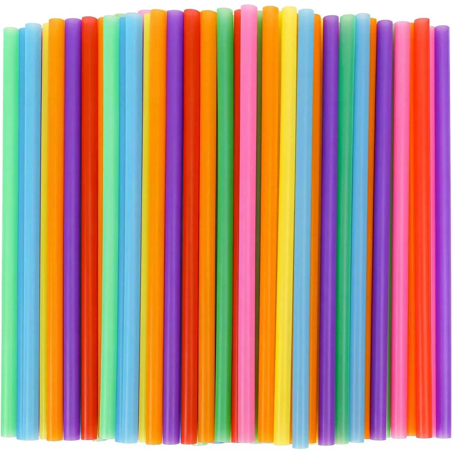 120-Pack Disposable Plastic Smoothie Straws, 10.3 Inches Assorted Bright Colors for Milkshake & Everyday Use