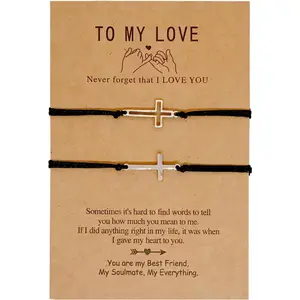 Couples Bracelets Matching Bracelets for Couples Relationship Bracelets for Bf and Gf Cross Bracelet for  Friends for Him and Her Boyfriend Girlfriend Bracelets