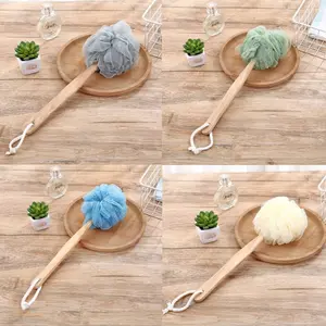 4 Pack Bath Shower Loofah Body Brush with Long Handle, Bath Essentials, Body Exfoliation, Ergonomic Design, Suitable for Adults, Spa & Home Use