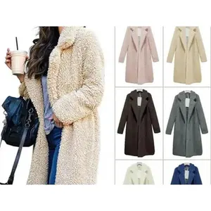 2025 new autumn/winter women's long sleeve lapel wool blend jacket European style outerwear Womenswear Coats Tops Comfort Casual Tweed Suit Baggy