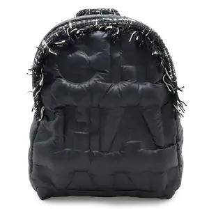 Pre-owned CHANEL Nylon Tote Bags Coco Neige Tweed Backpack
