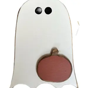 Wooden Ghost Halloween Decoration - large