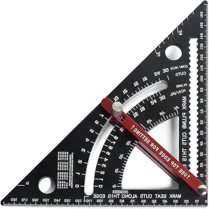 Adjustable Carpenter Square Tool Set, 7.56 Inch Layout Triangle Ruler, Woodworking Marking Gauge for Construction, Single Unit