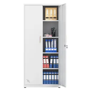 Metal Storage Cabinet with Lock Adjustable Shelves 180LBS Capacity Heavy Duty Cold-Rolled Steel Magnetic Door Stop Wall Mountable Anti-Rust Moisture-Proof for Home Office Warehouse Garage