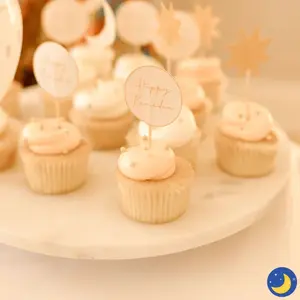 Minimal Cupcake Dessert Toppers (Set of 24)