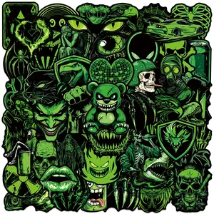 50pcs Cool Graffiti High Adhesive Stickers, Cartoon Gothic Punk Vinyl Waterproof Decals for Luggage, Storage Boxes, Water Bottles, Guitar, Skateboard