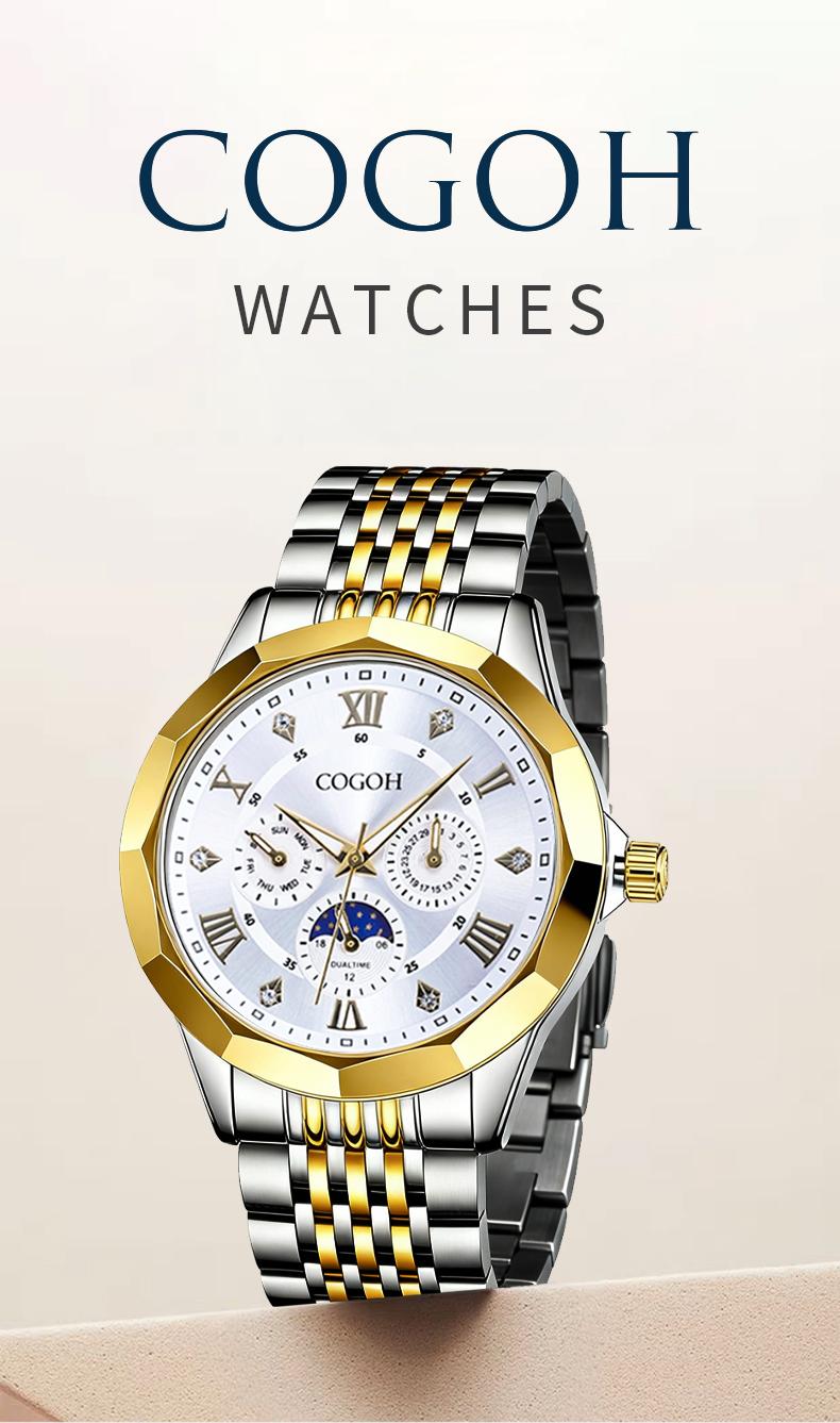 【Valentine’s Gift for Husband】new multifunctional luxury Moon Phase Master Men's Watch, equipped with original Swiss movement,  mechanical style, sapphire crystal, stainless steel strap, and luminous waterproof design.
