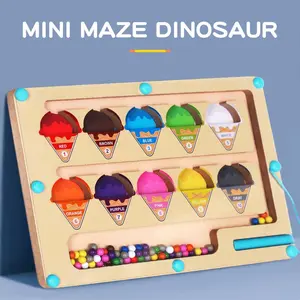 Magnetic Color & Number Maze Toy  Wooden Magnetic Ball Puzzle for Toddlers & Kids - Preschool Learning Activity, Christmas Birthday Gift for Boys & Girls Maze Board