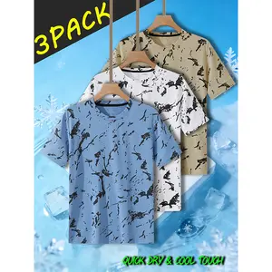Men’s 5-Pack Summer Casual Sports T-Shirts, Crew Neck Quick-Dry Short Sleeve, Breathable Fashion Tops, Suitable for Gym Workouts, Running, Everyday Wear, Couples Gift, Holiday Outfits, Outdoor Hiking
