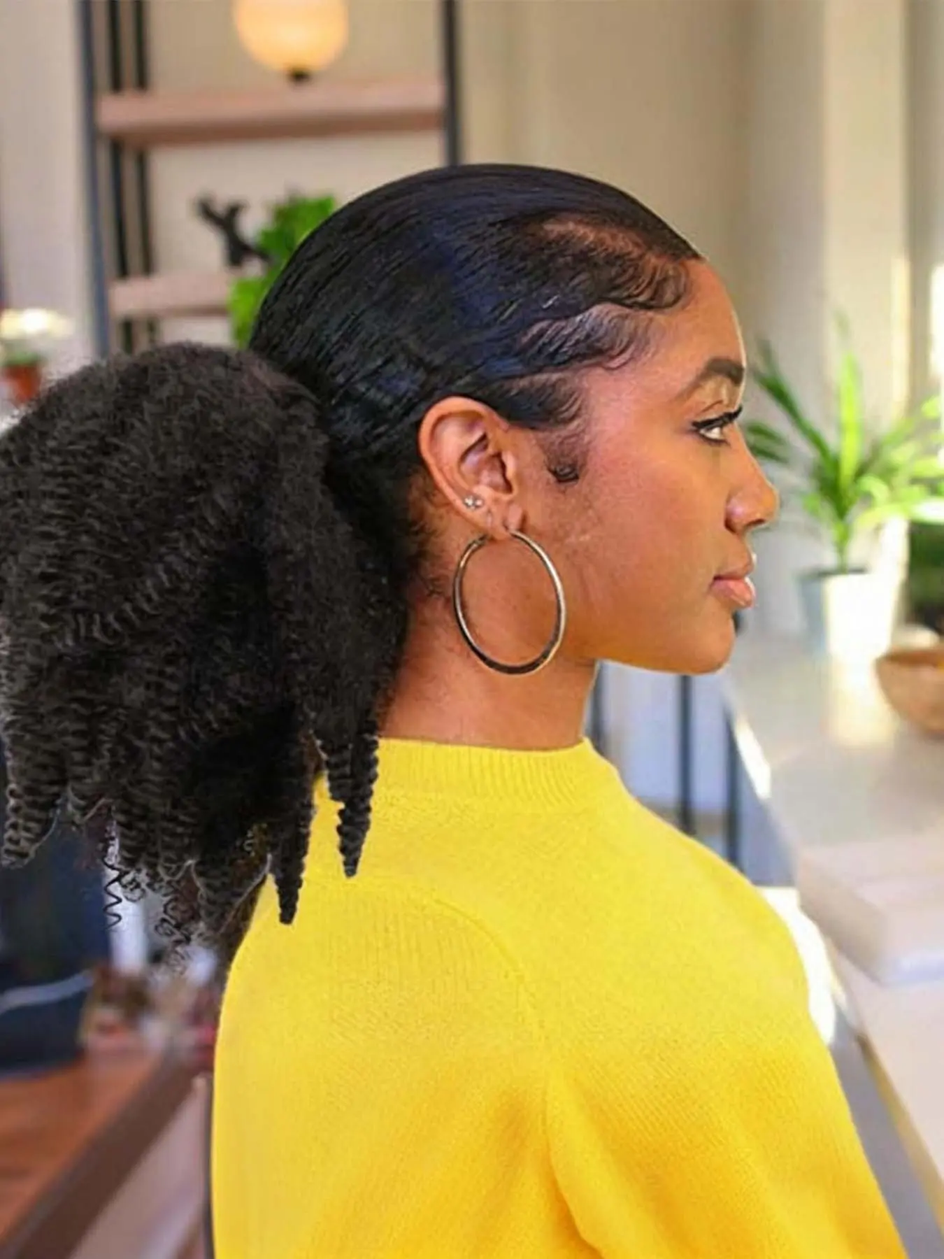 Afro Puff Kinky Curly Drawstring Ponytail Extension, 14 Inch Short Afro Kinky Curly Afro Bun, Synthetic Hairpiece for Women, Fluffy Afro Kinky, Glueless Afro Kinky, Hair Extensions