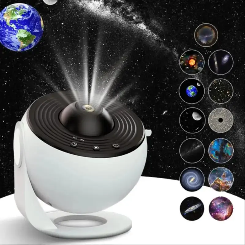 Earth Ball Projector, Galaxy Starry Sky Projector with 12 Films, USB Powered Projector Lamp, Decorative Light for Home Bedroom, Planetarium Star Projector, Space Projector, Night Projector