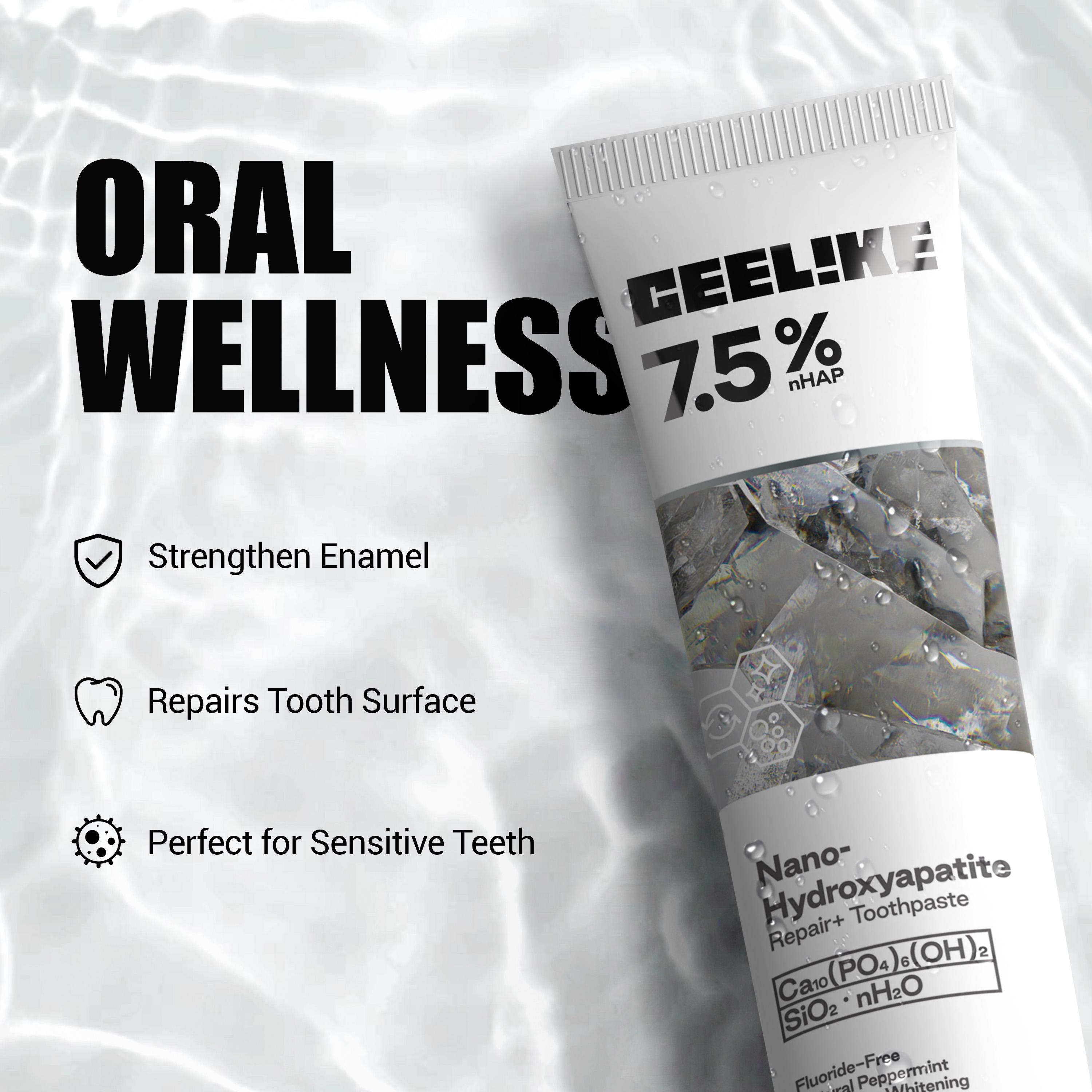 CEELIKE Fluoride-Free Hydroxyapatite Toothpaste (3-Pack) | Enamel Repair & Fresh Breath | Gentle Mint