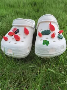 12-Pack Shoe Charms & Flower Decorations, Cute Animal Design Fish Lotus Frog, Unisex Footwear Accessories Gift for Birthdays Parties