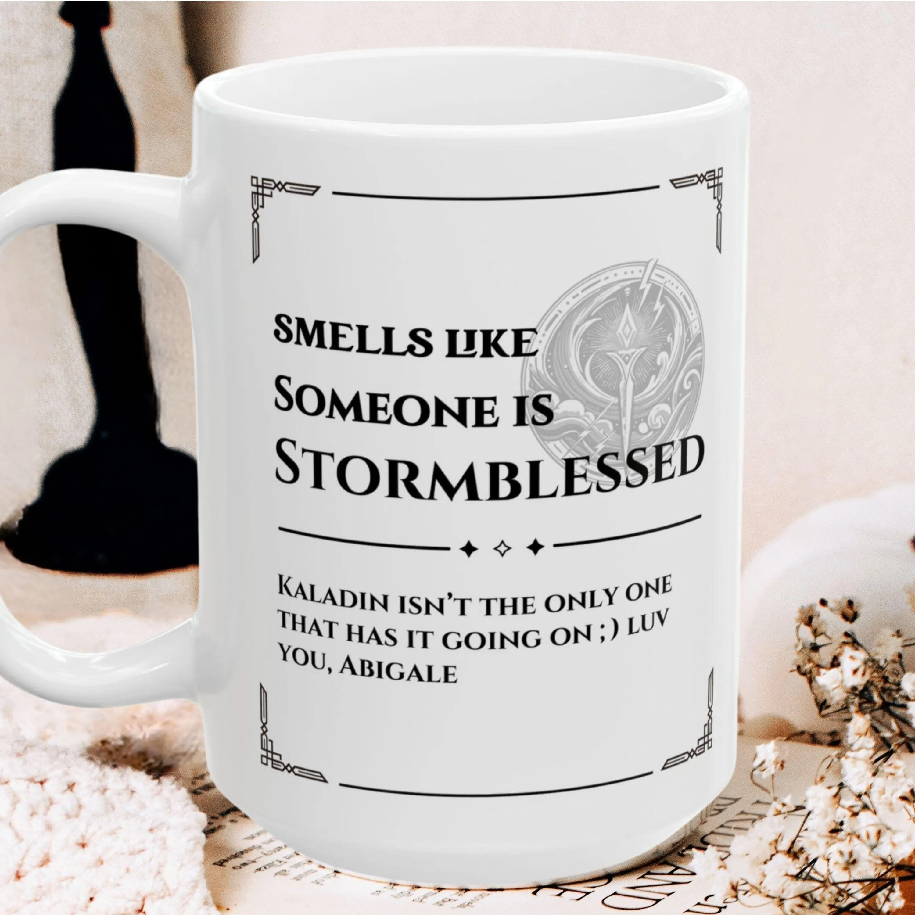 Personalized Stormlight Archives Mug, Brandon Sanderson, Readers Mug Gift, Bookshelf Decor, Nontoxic Candles, Way of Kings, Book Lover, LOTR