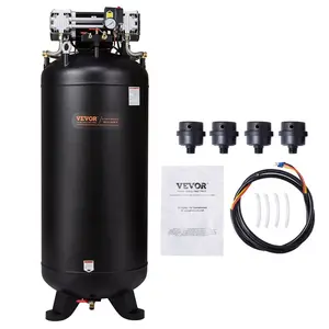 VEVOR 80 Gallon Air Compressor, 6.5HP 15.5SCFM90 PSI, 145PSI Oil Free Stationary Air Compressor Tank, 86dB Ultra Quiet Compressor for Industrial Manufacturing, Construction Sites, Auto Repair