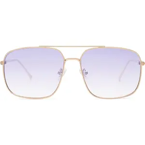 Trendy Square Aviator Sunglasses for Women Men,  Frame Light Tint Gradient Shades SJ1176