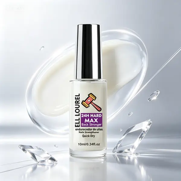 ELL LOUREL 24H Hard Max Nail Strengthener, Quick Dry Intensive Nail Hardener Treatment, 24 Hours Reinforce Protection for Brittle Cracked Thin Nails, Transparent Nail Care Varnish 10ml